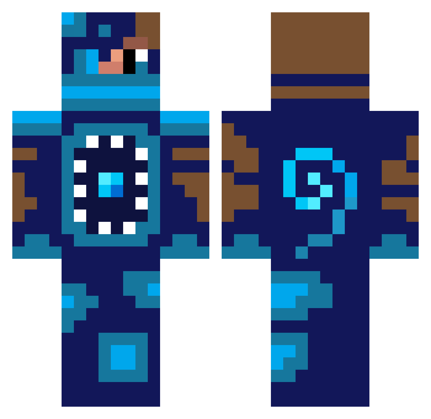 ImANerdyMonkey Minecraft skin, front and back view
