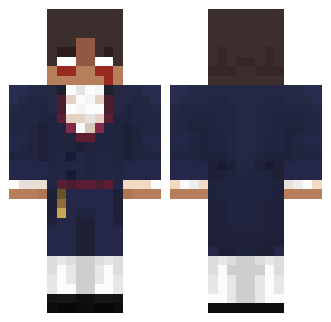 MyronIsDead Minecraft skin, front and back view