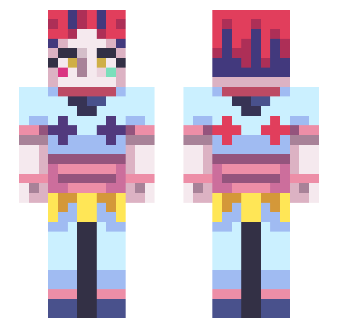Er1zan Minecraft skin, front and back view