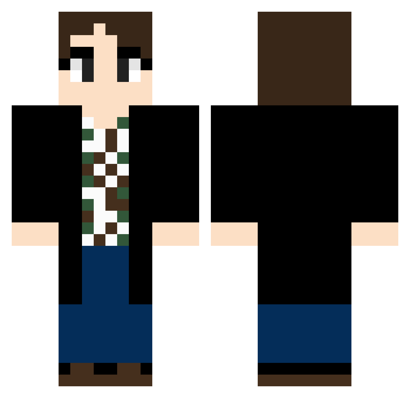 Hadrin Minecraft skin, front and back view