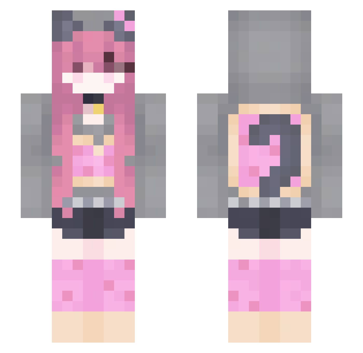 Confusion23 Minecraft skin, front and back view