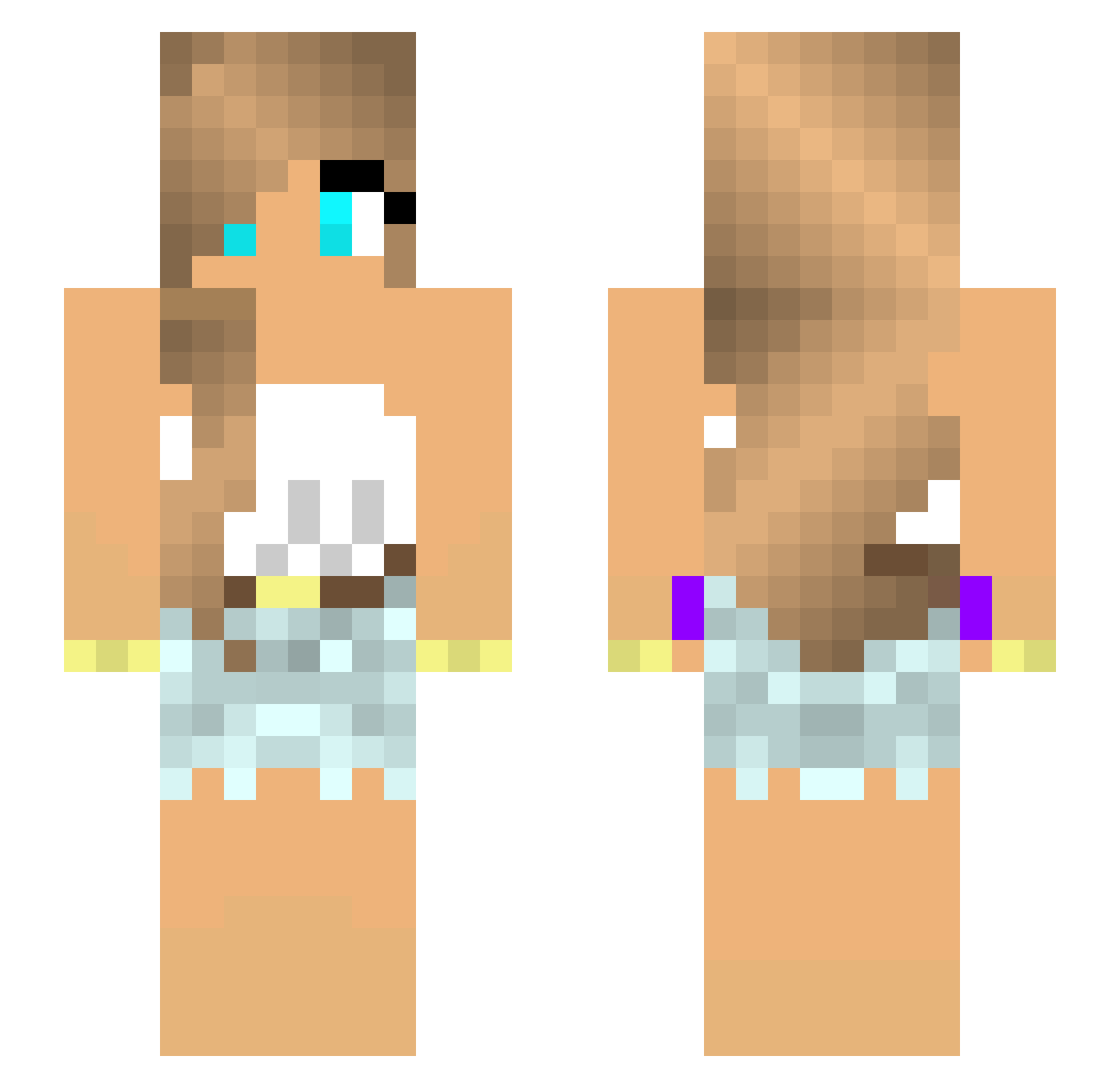 xxxblocktacion Minecraft skin, front and back view
