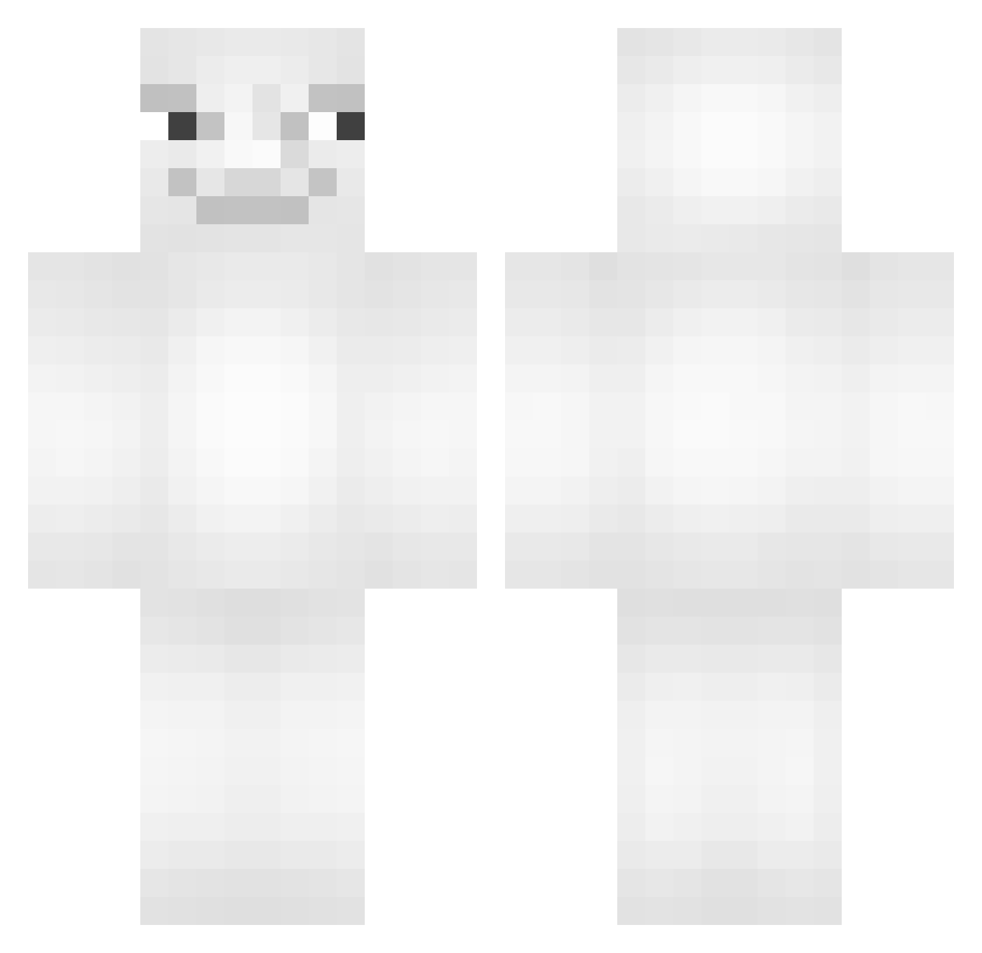 Penetrative Minecraft skin, front and back view