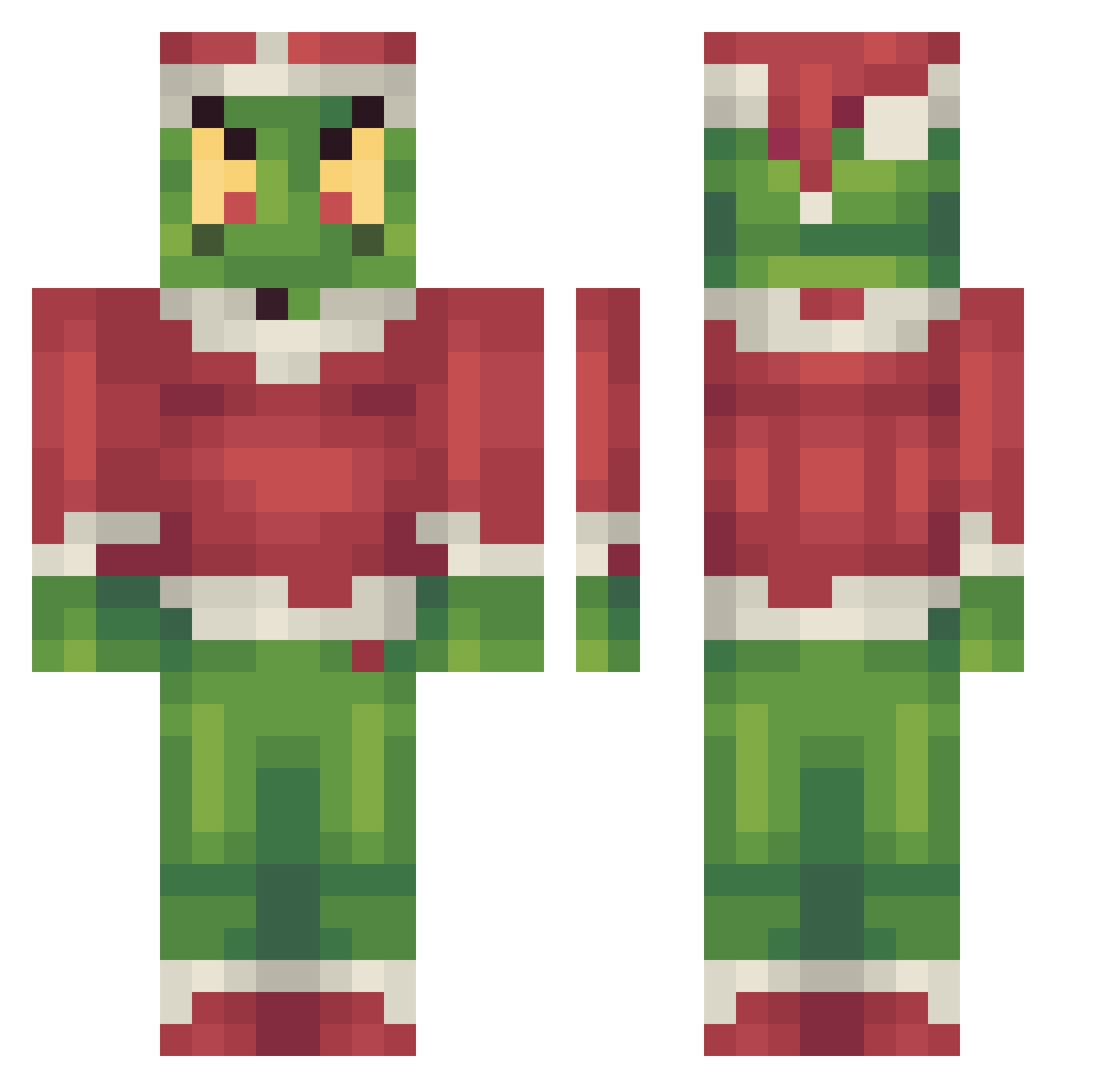 Snacktrap Minecraft skin, front and back view