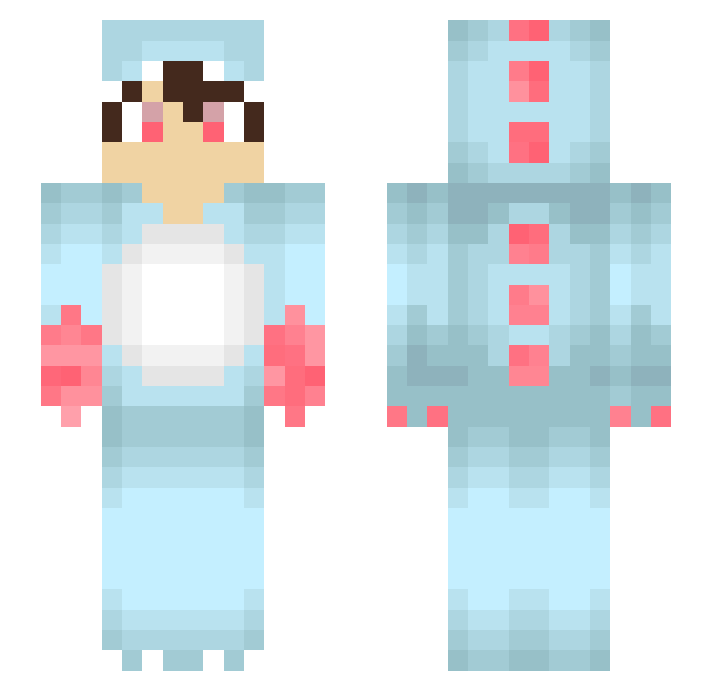 pkohh Minecraft skin, front and back view