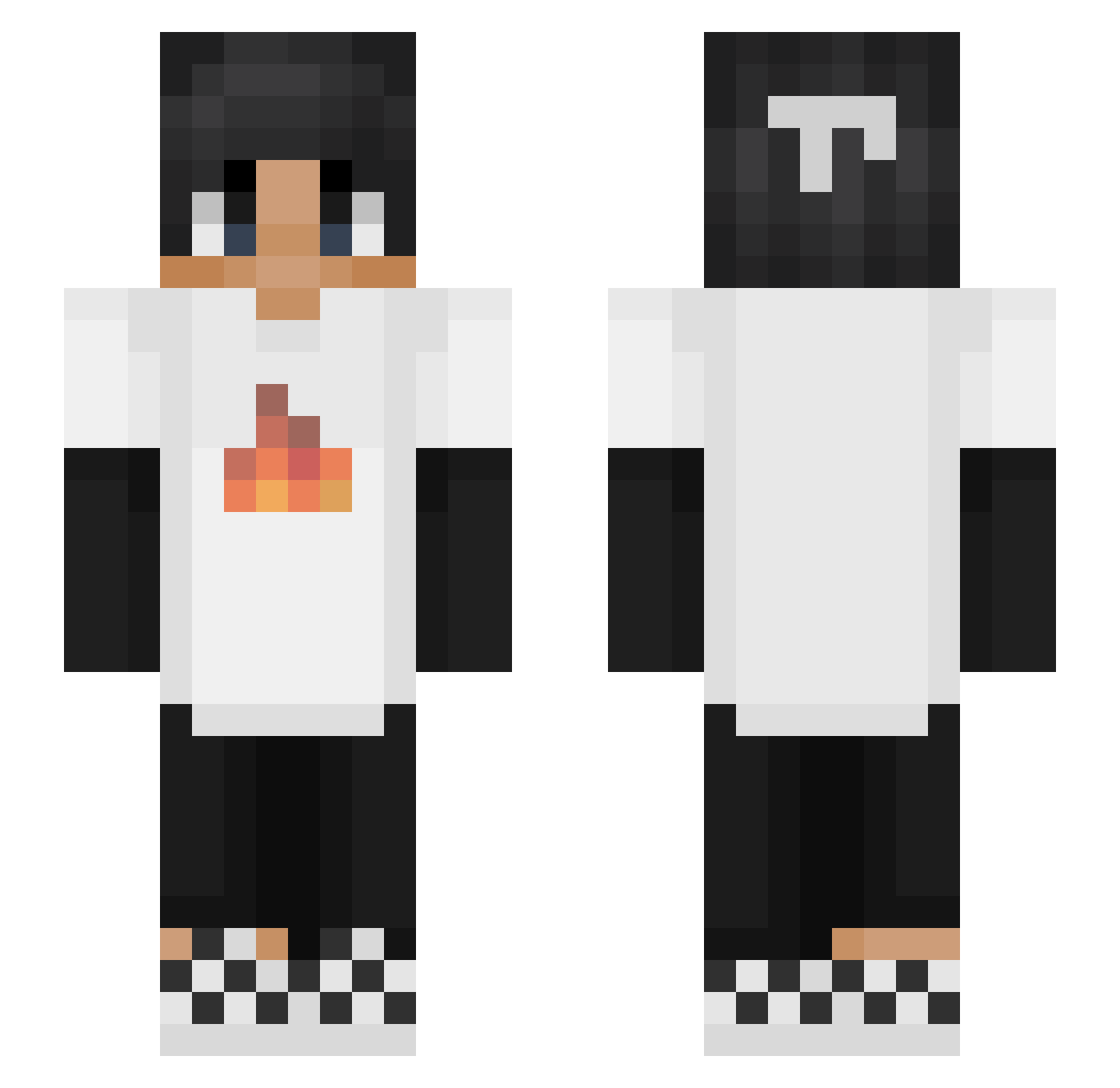 TheRaclette Minecraft skin, front and back view
