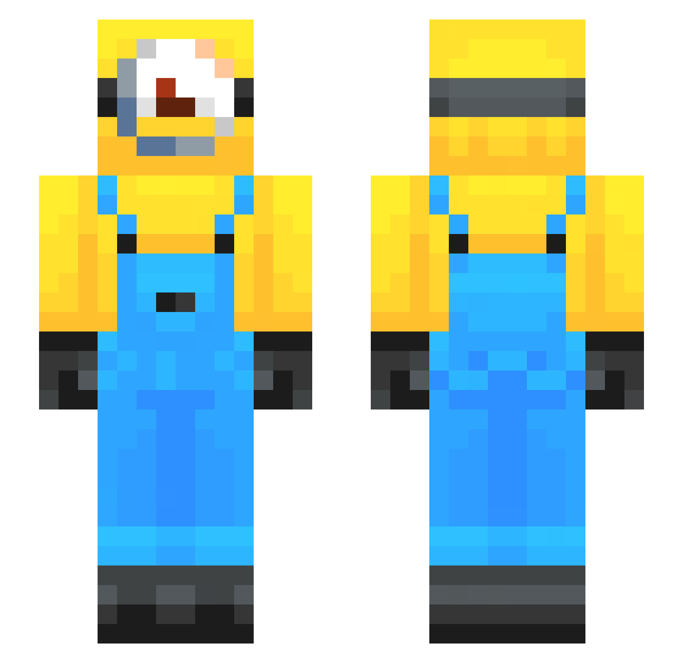 wyvvr Minecraft skin, front and back view