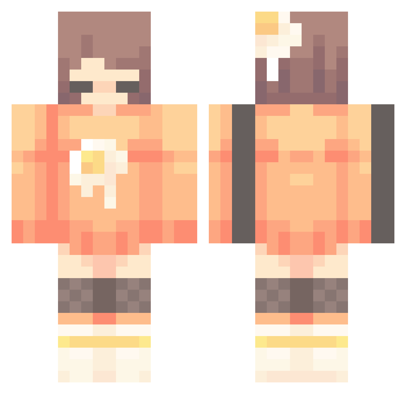 Lusters Minecraft skin, front and back view