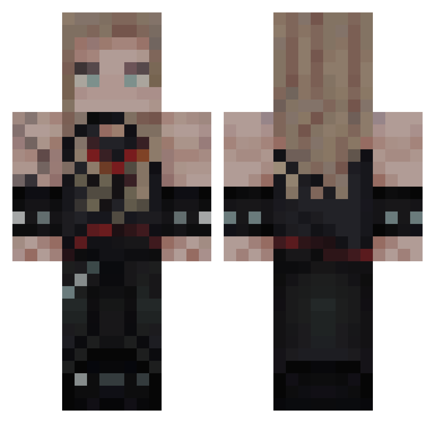 J4mbo87 Minecraft skin, front and back view