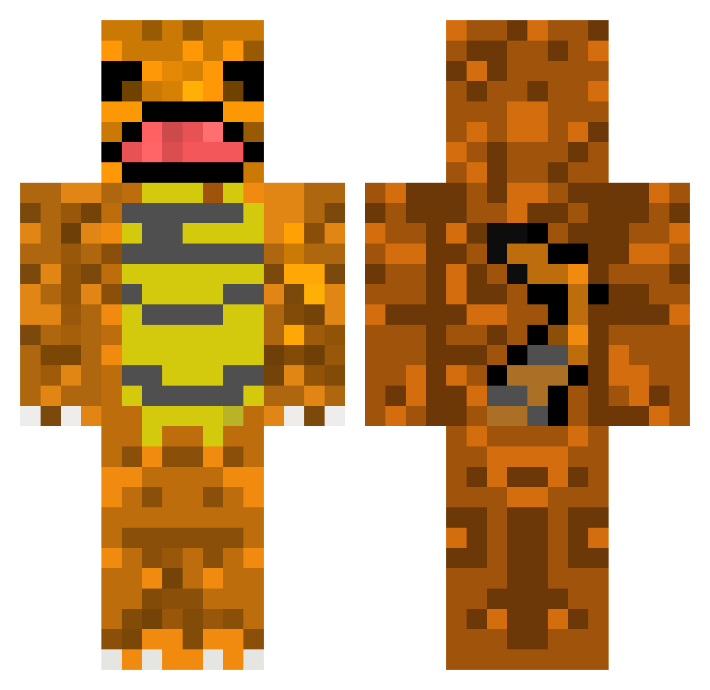 Tiruen Minecraft skin, front and back view