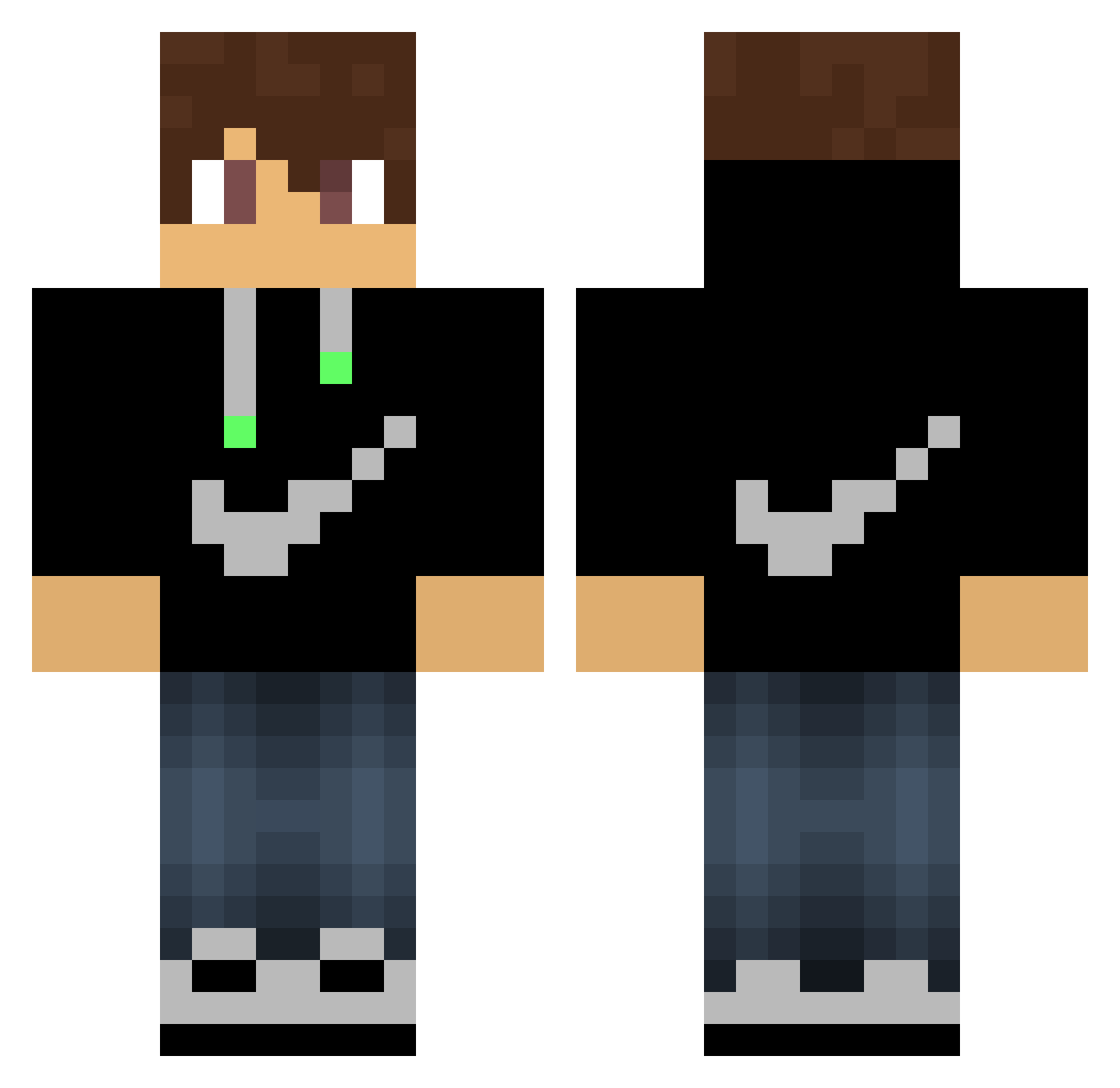 DiVasT Minecraft skin, front and back view