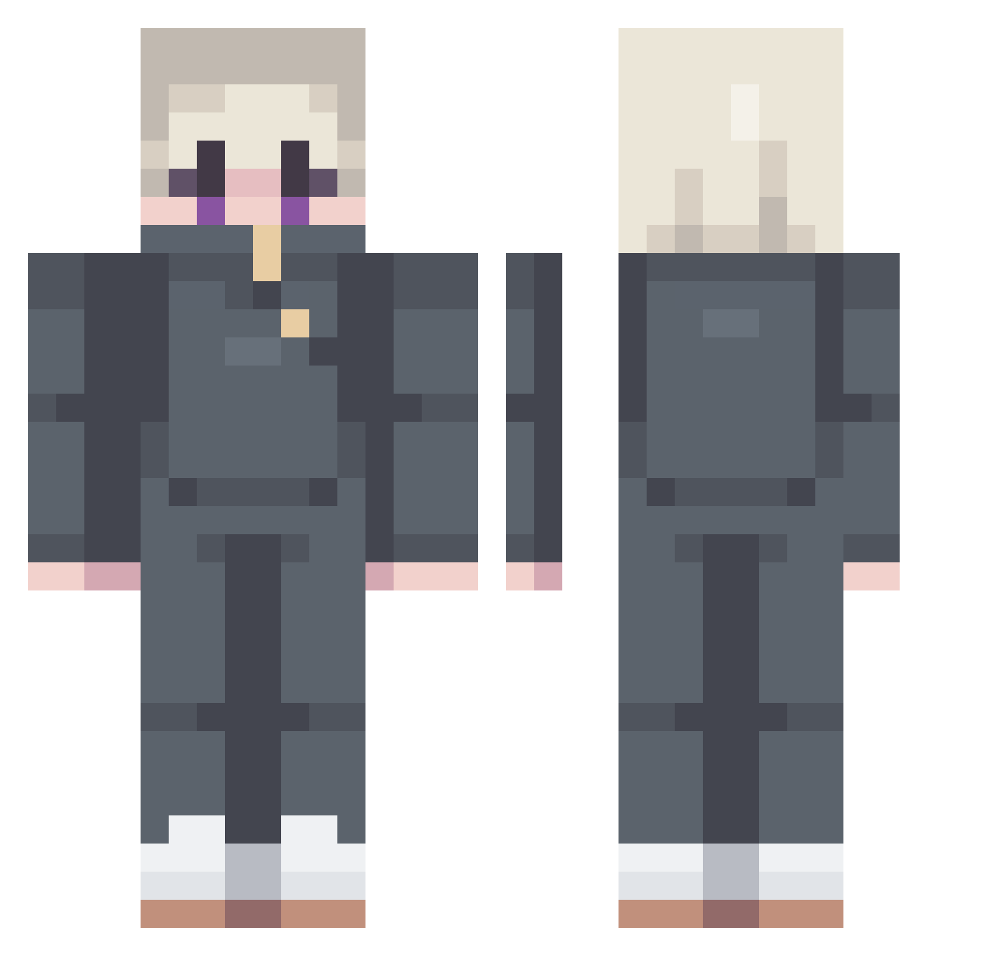 Enclosers Minecraft skin, front and back view