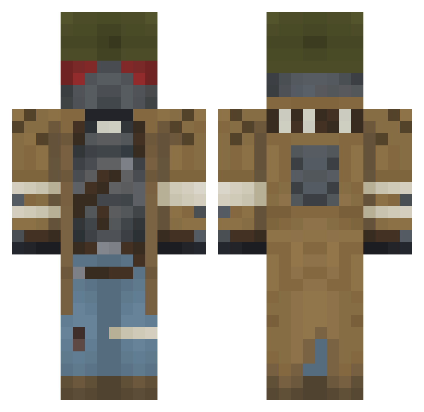 DerSalzigeTobi Minecraft skin, front and back view
