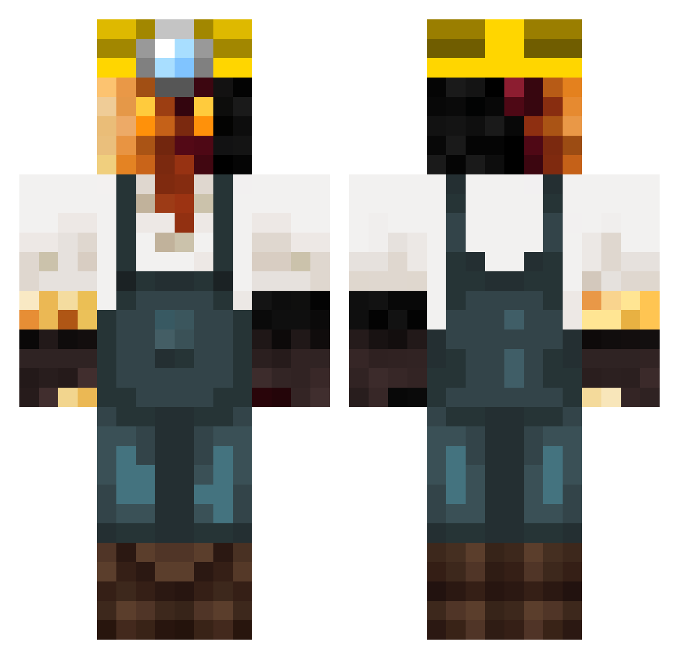 Jiimmyy Minecraft skin, front and back view