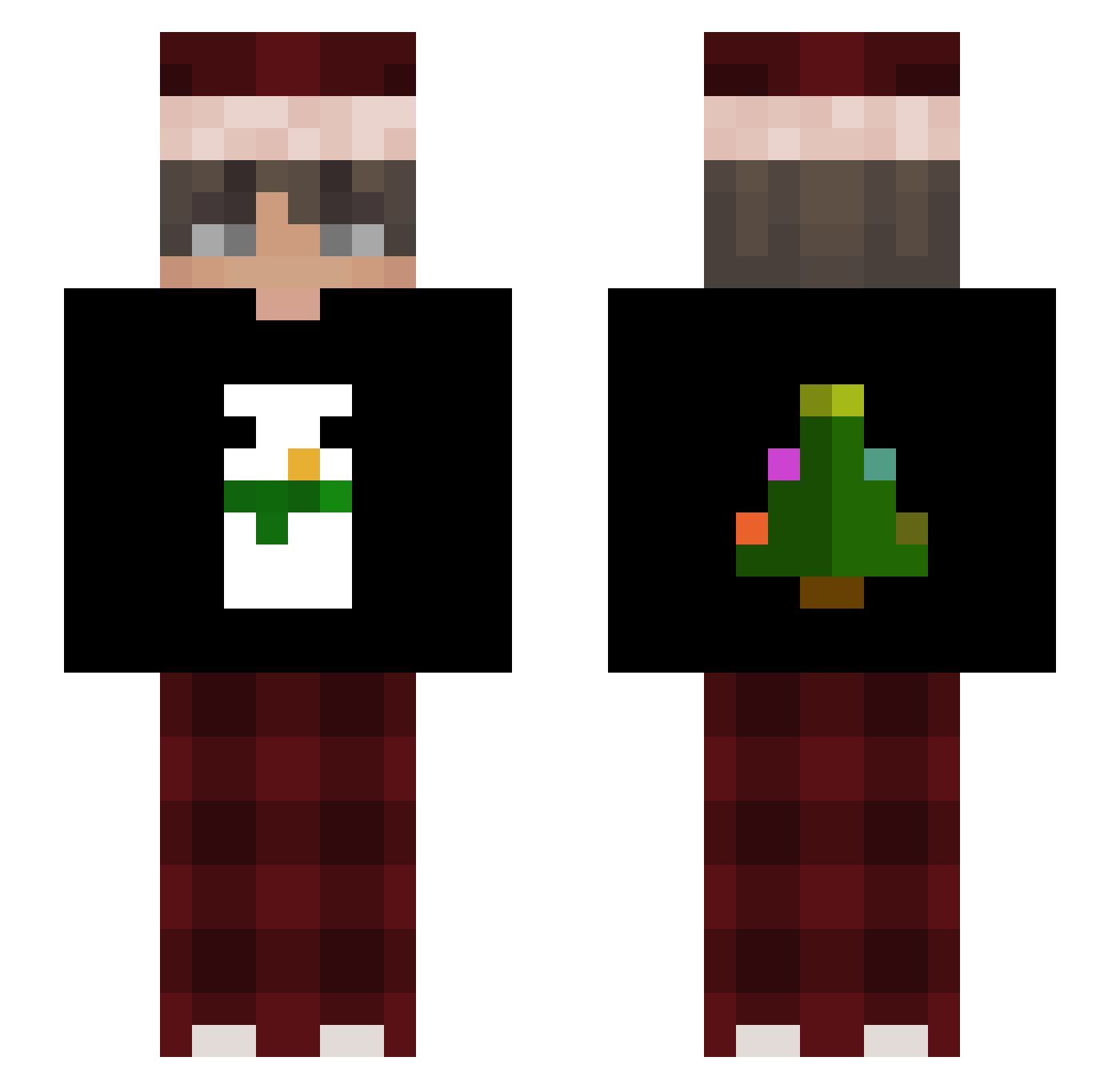 ExclusiveVamp Minecraft skin, front and back view
