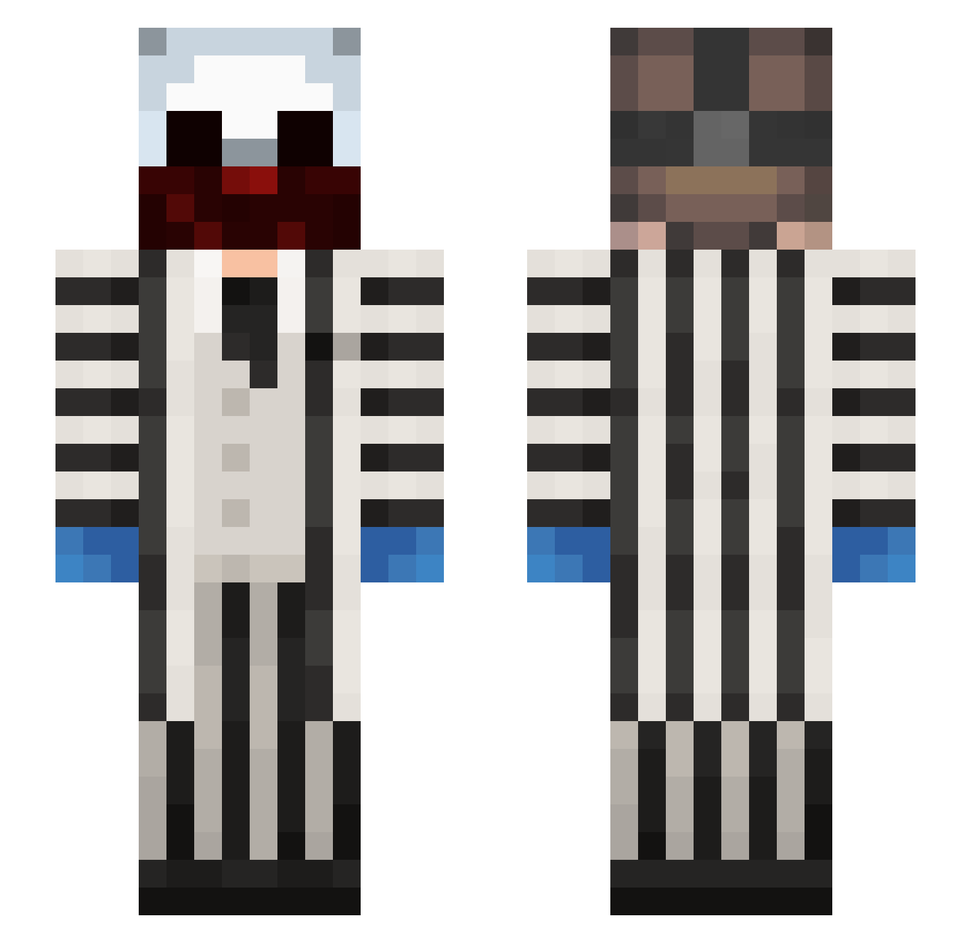 Squirrelflamingo Minecraft skin, front and back view