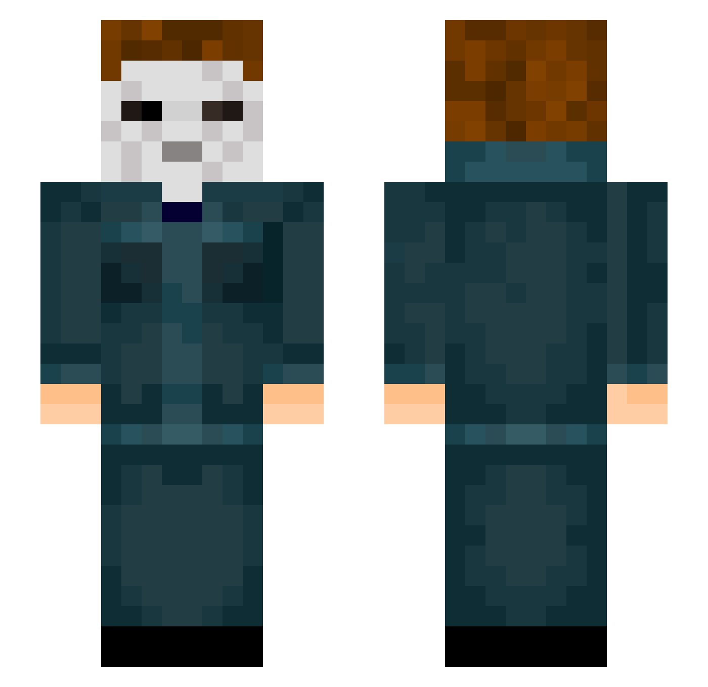 Shockswift Minecraft skin, front and back view
