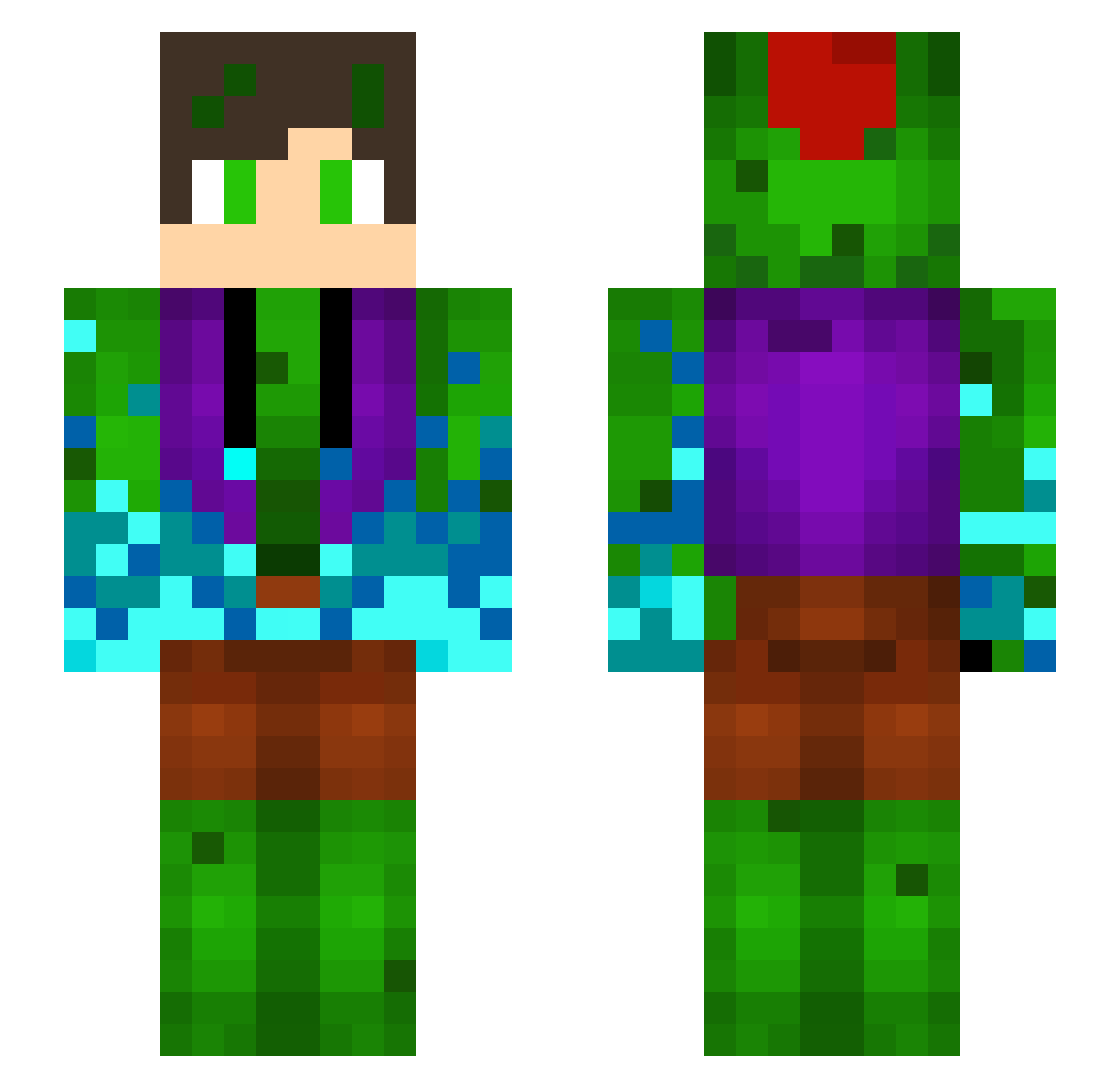 TweekTweak666 Minecraft skin, front and back view