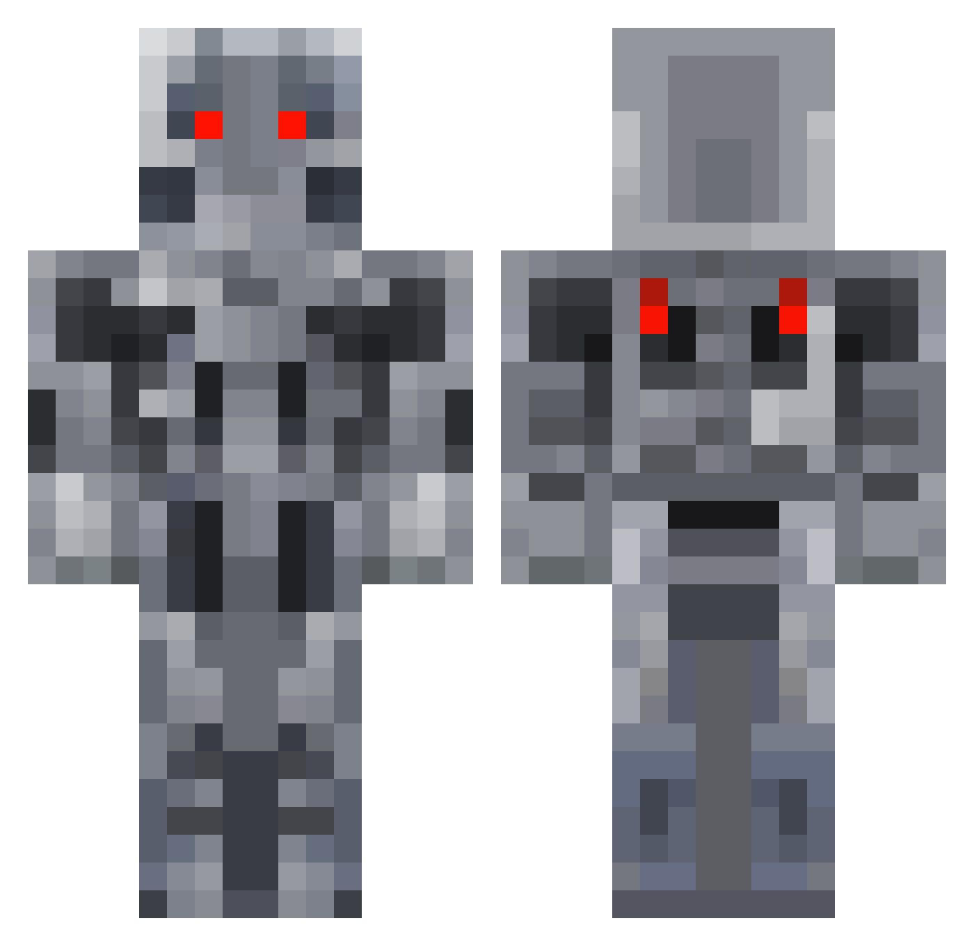 Nassop Minecraft skin, front and back view