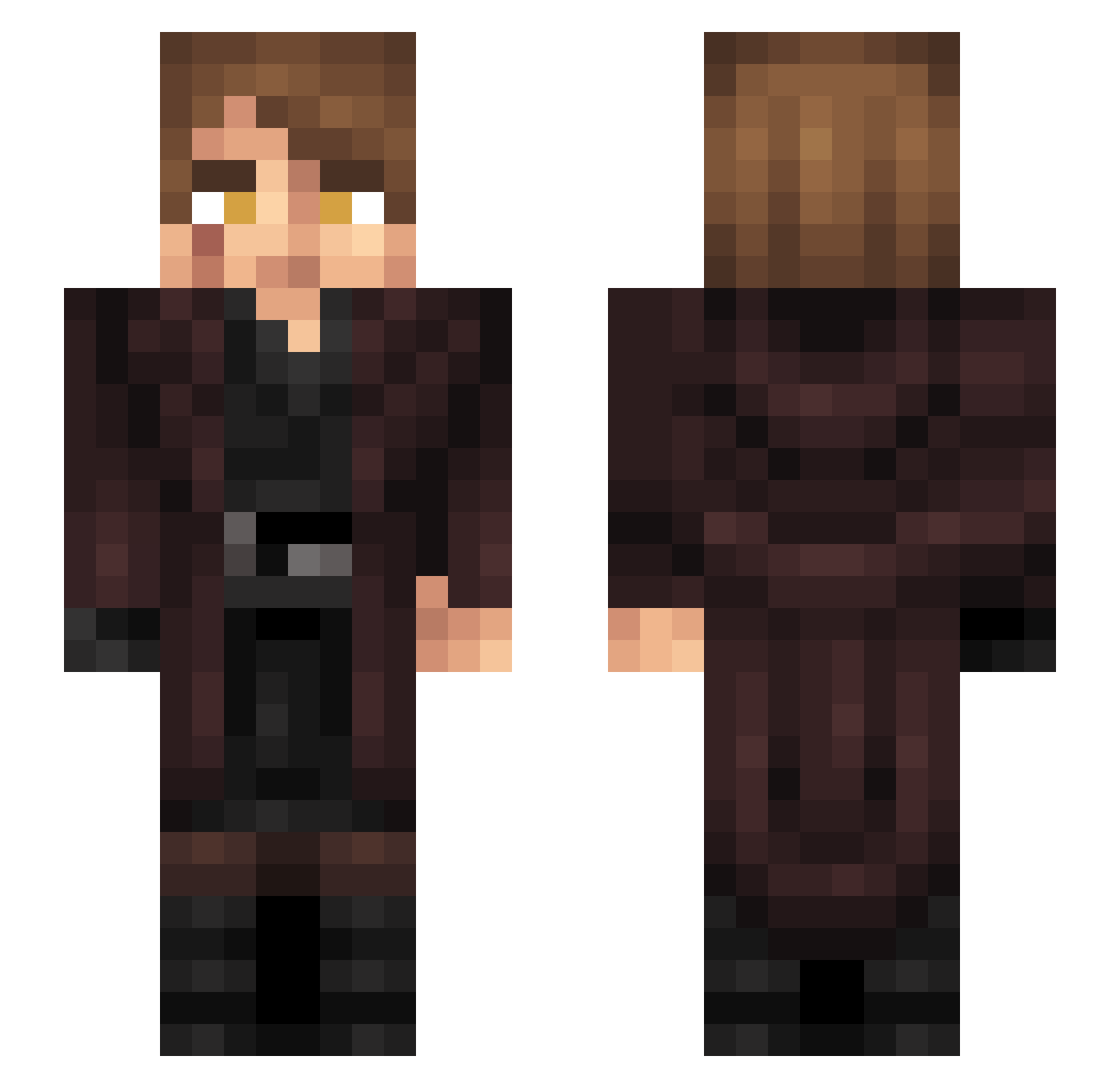Zqlix Minecraft skin, front and back view