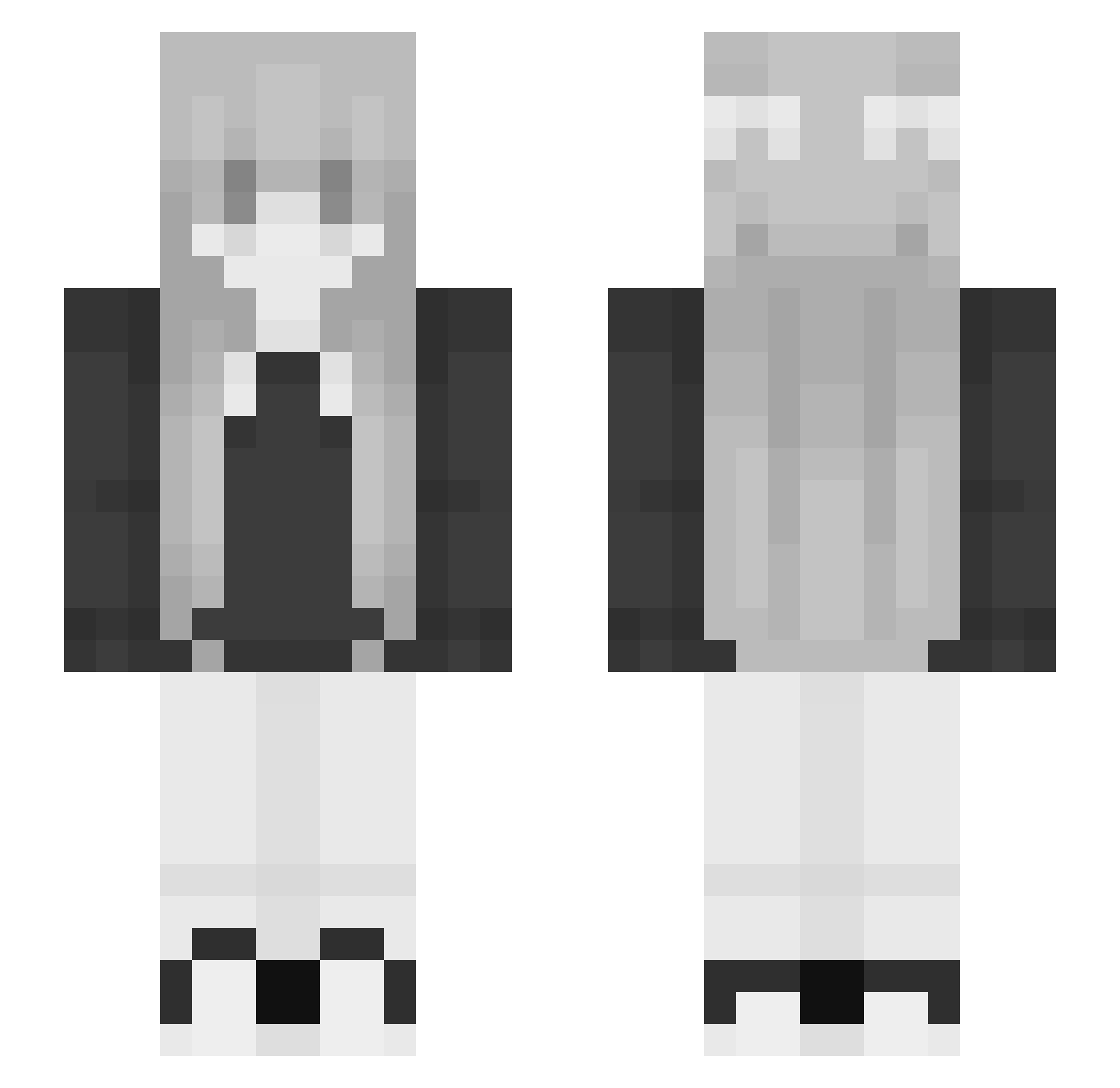 Upwardly Minecraft skin, front and back view