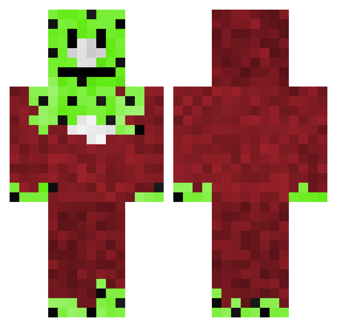 Rhyme Minecraft skin, front and back view