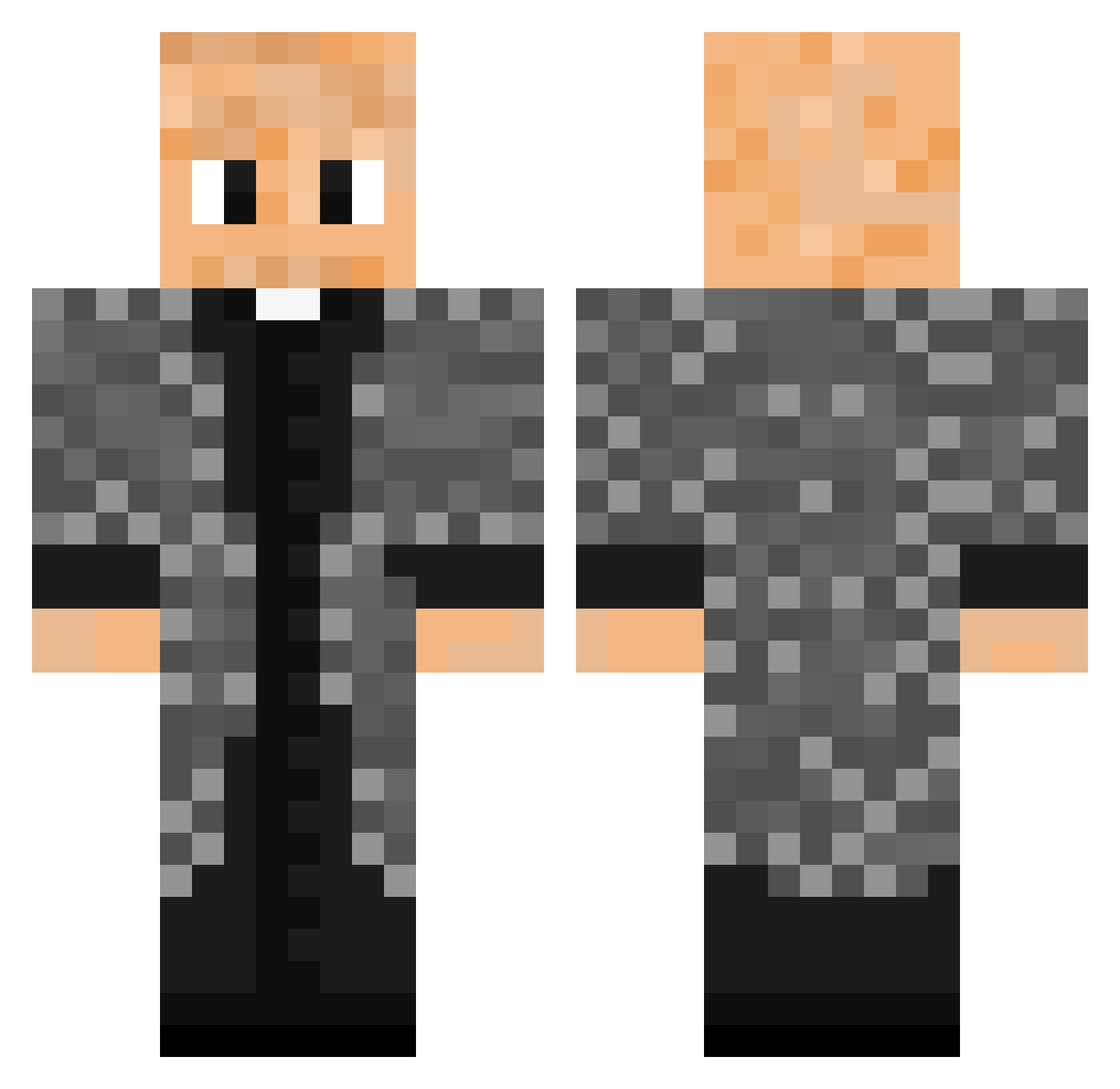 Zylkaa133 Minecraft skin, front and back view