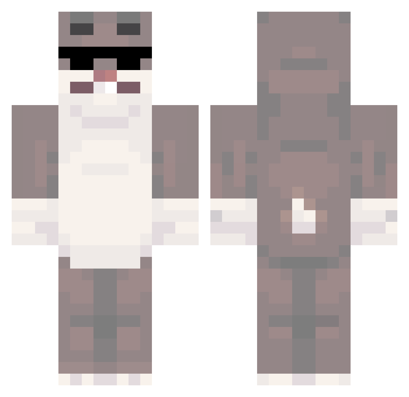 nopeyep Minecraft skin, front and back view