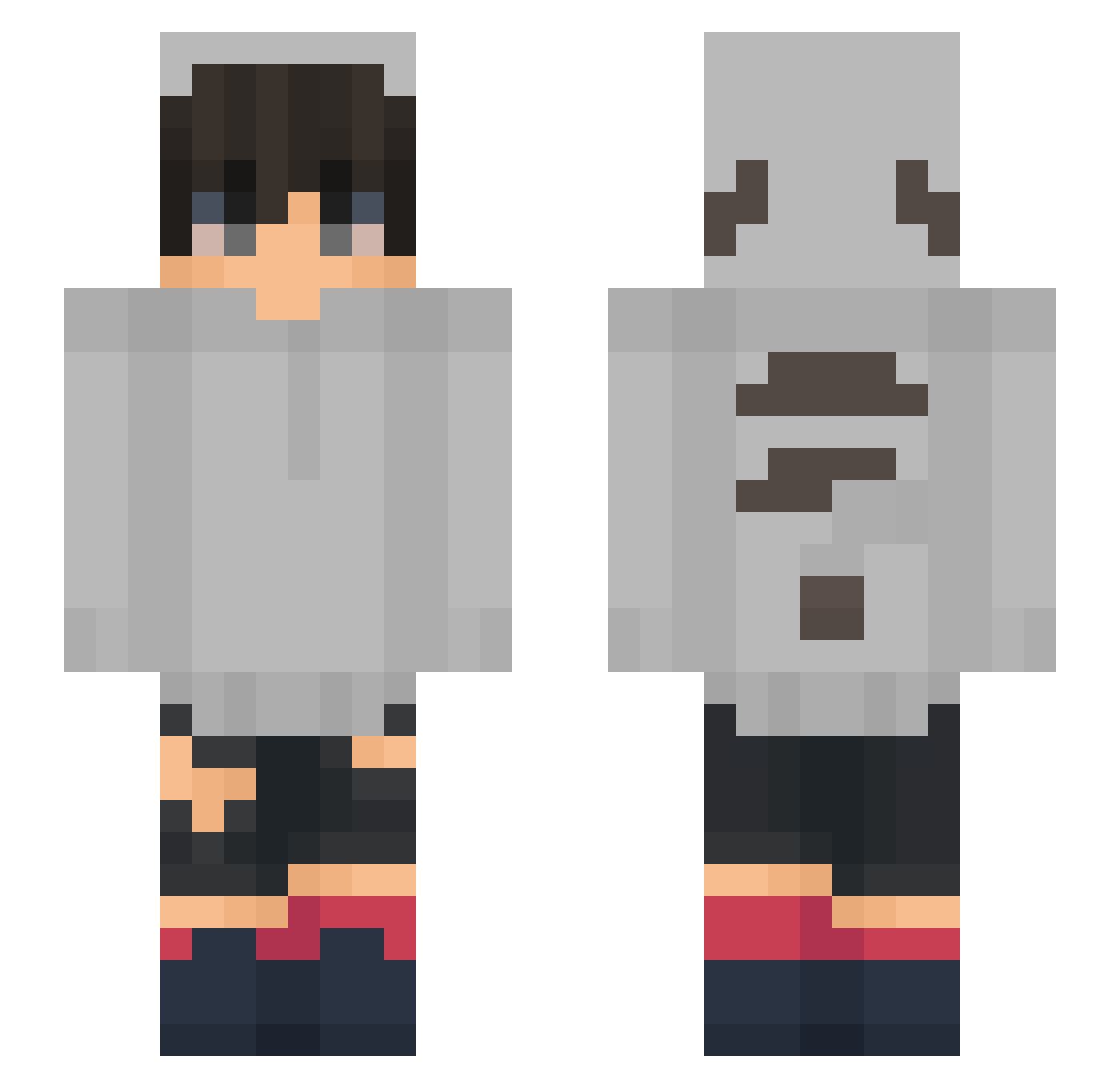 Zyytec Minecraft skin, front and back view