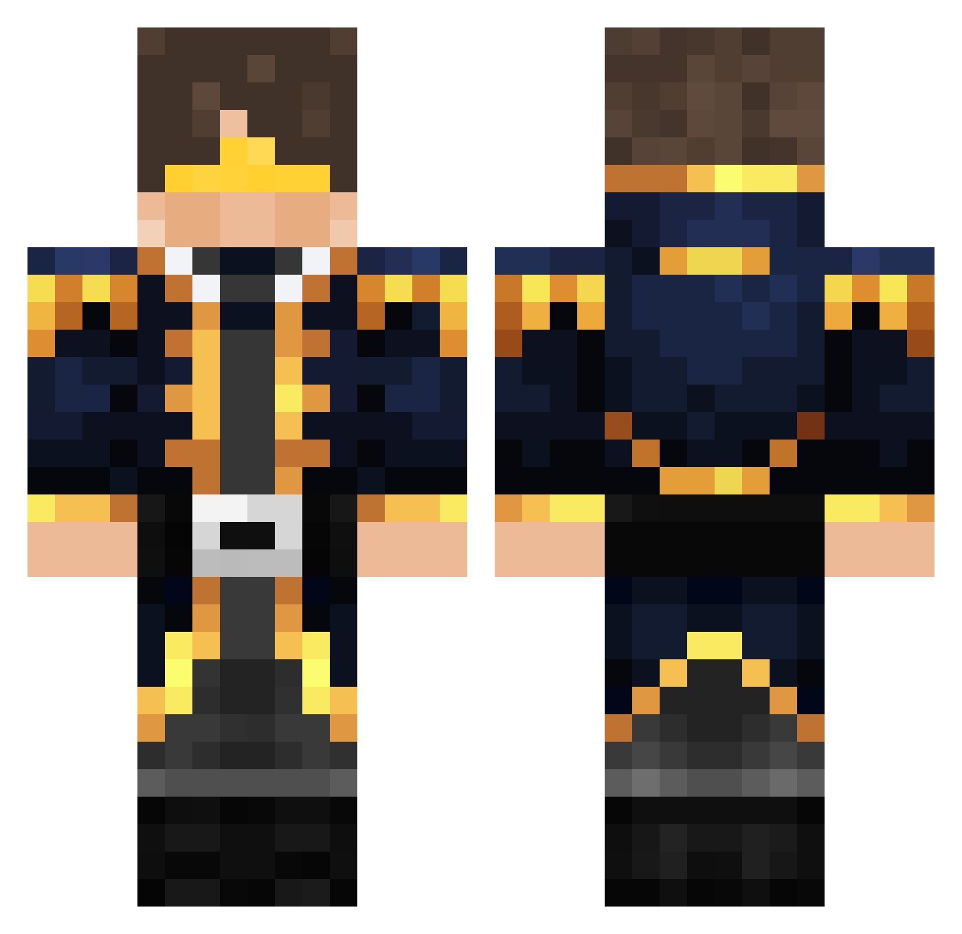 Deadliii Minecraft skin, front and back view