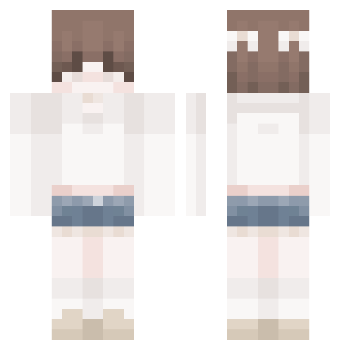 Krembliss Minecraft skin, front and back view