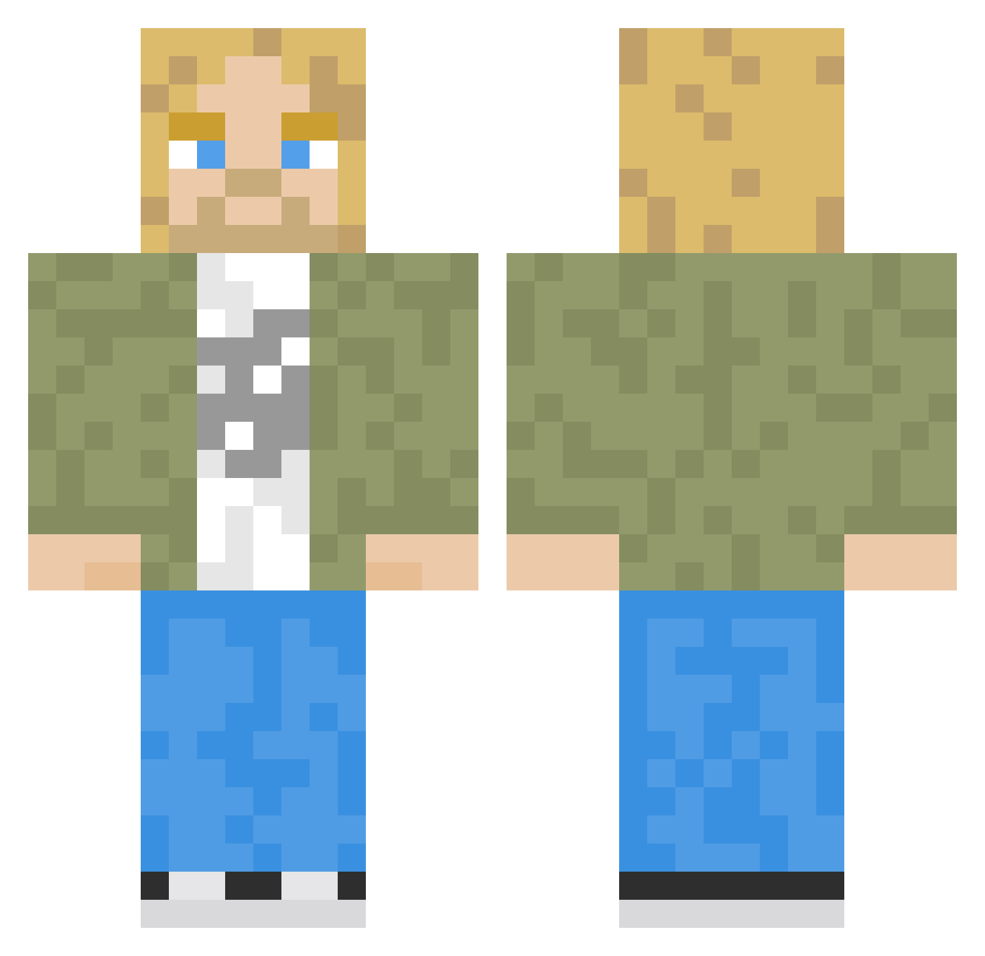 PaulieJohnnie Minecraft skin, front and back view