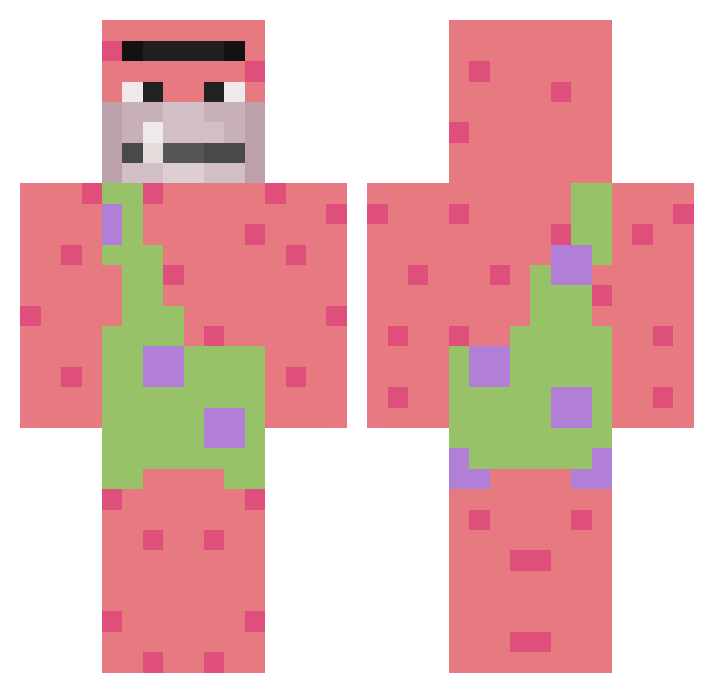 7_qeeeee Minecraft skin, front and back view