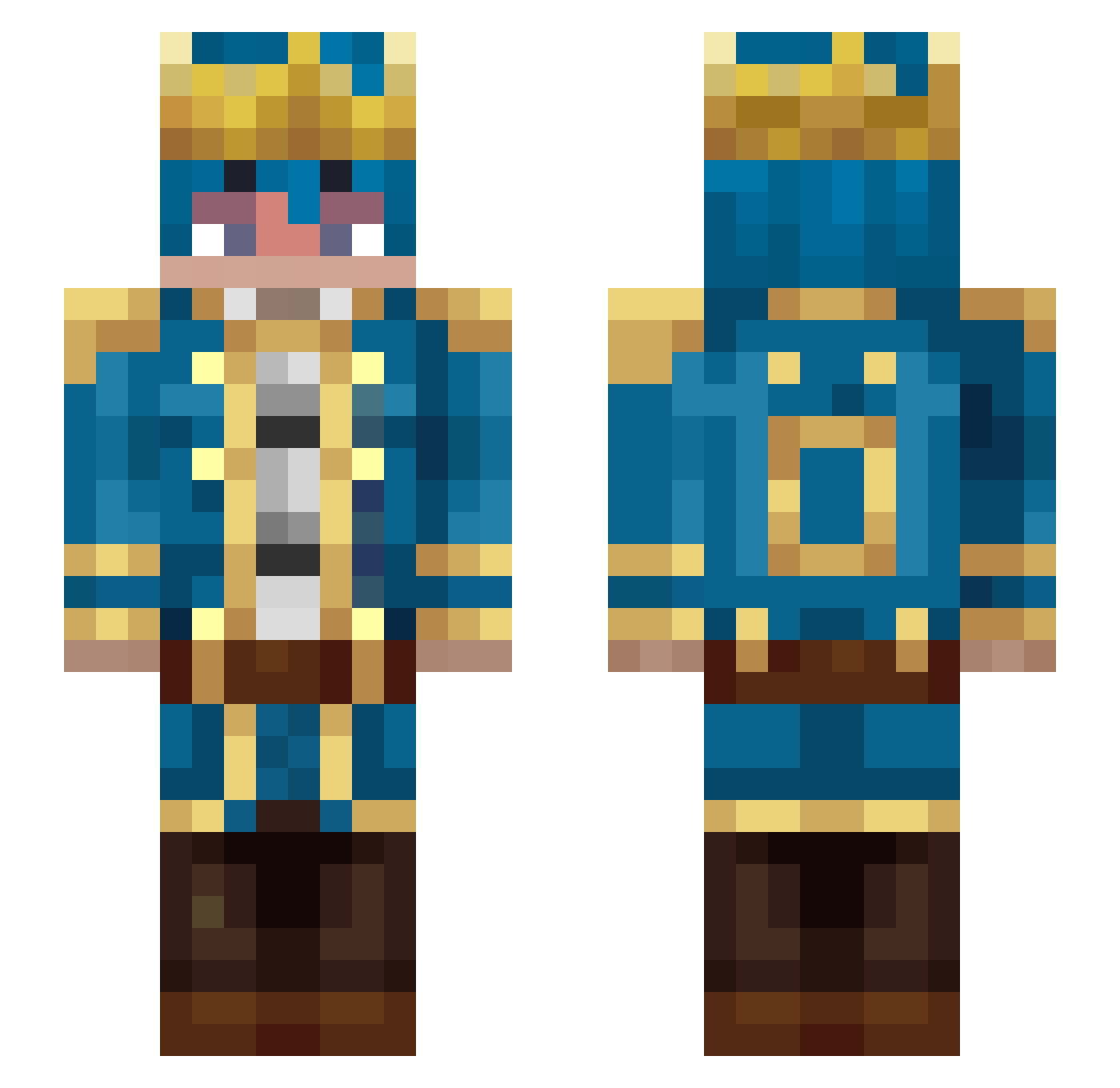 bluEnchanter Minecraft skin, front and back view