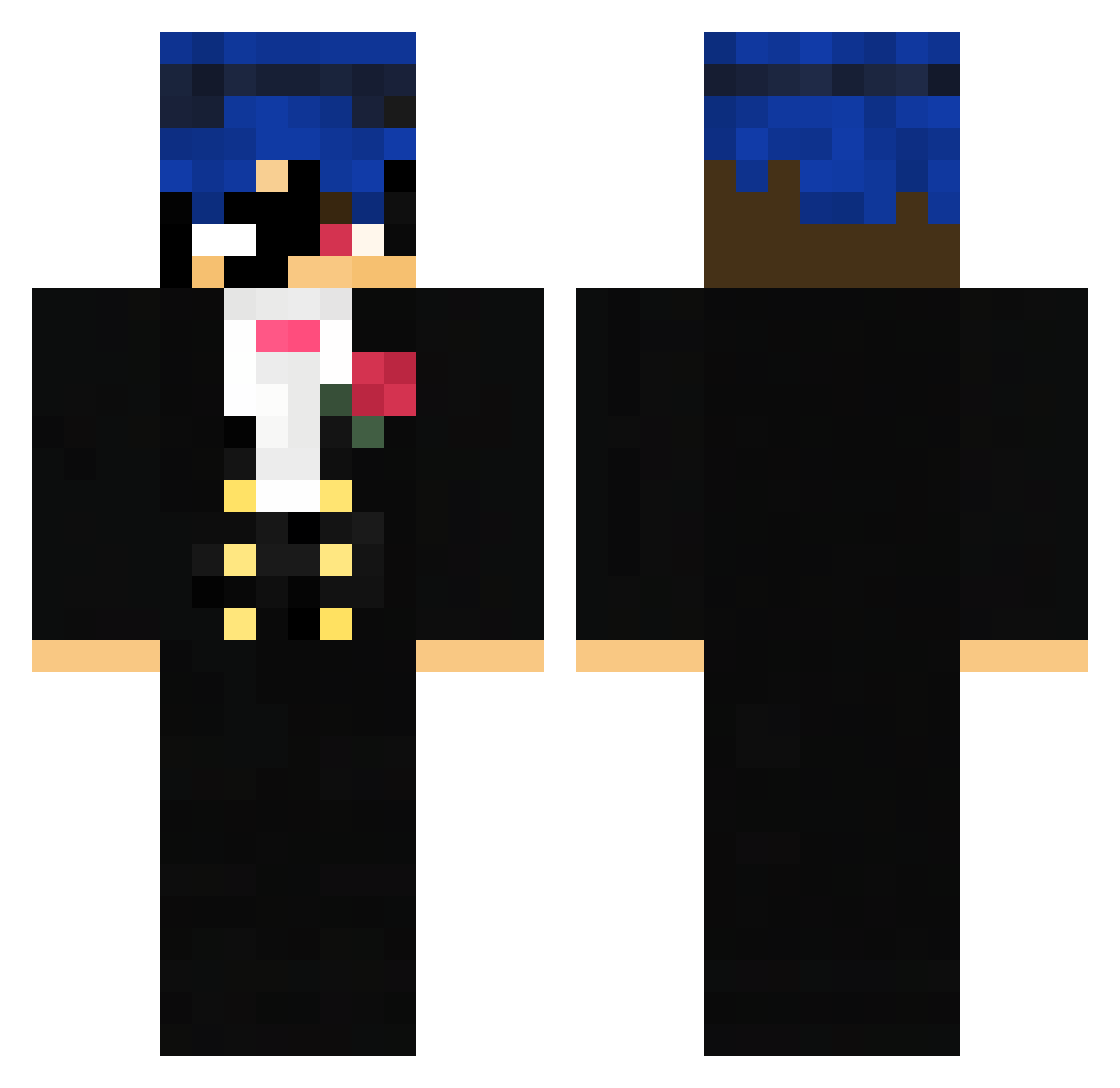 KriTato Minecraft skin, front and back view