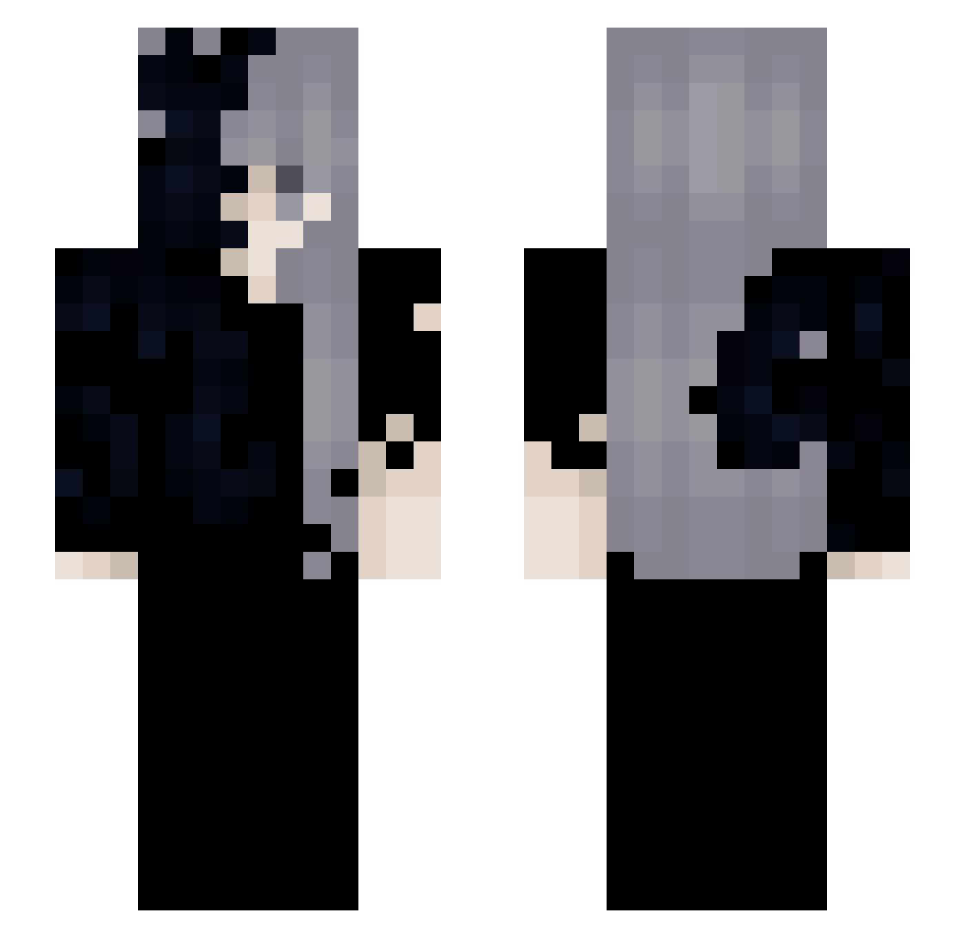 alvodeinveja Minecraft skin, front and back view