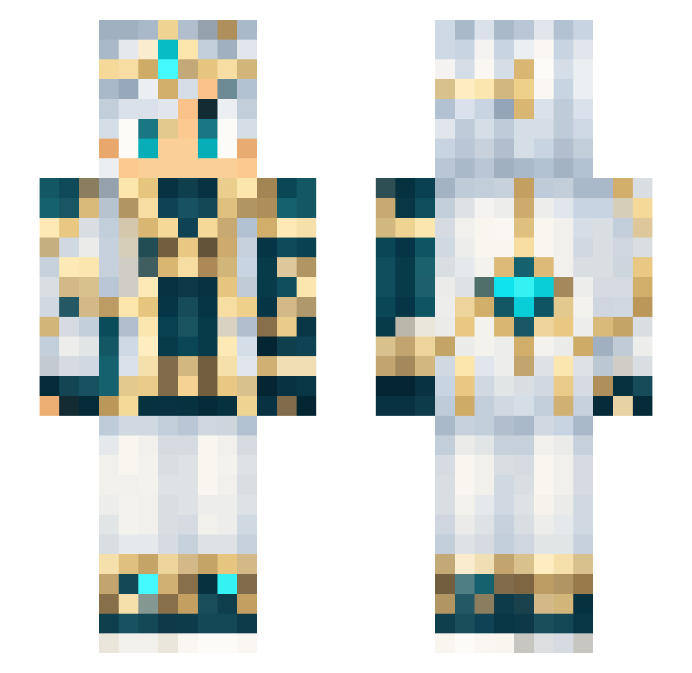 Dovh Minecraft skin, front and back view