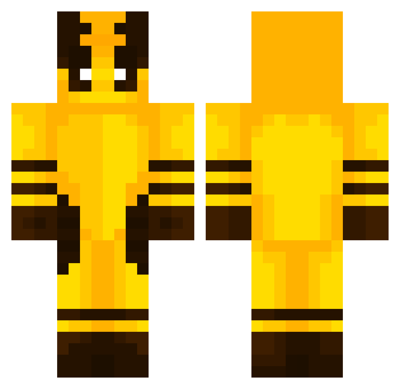 BunkoTownMayor Minecraft skin, front and back view