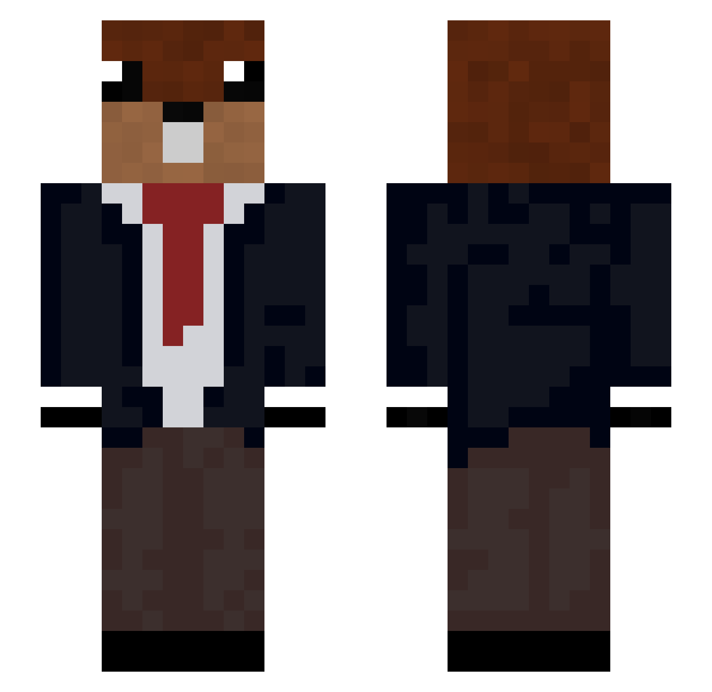 Amish_Groundhog Minecraft skin, front and back view
