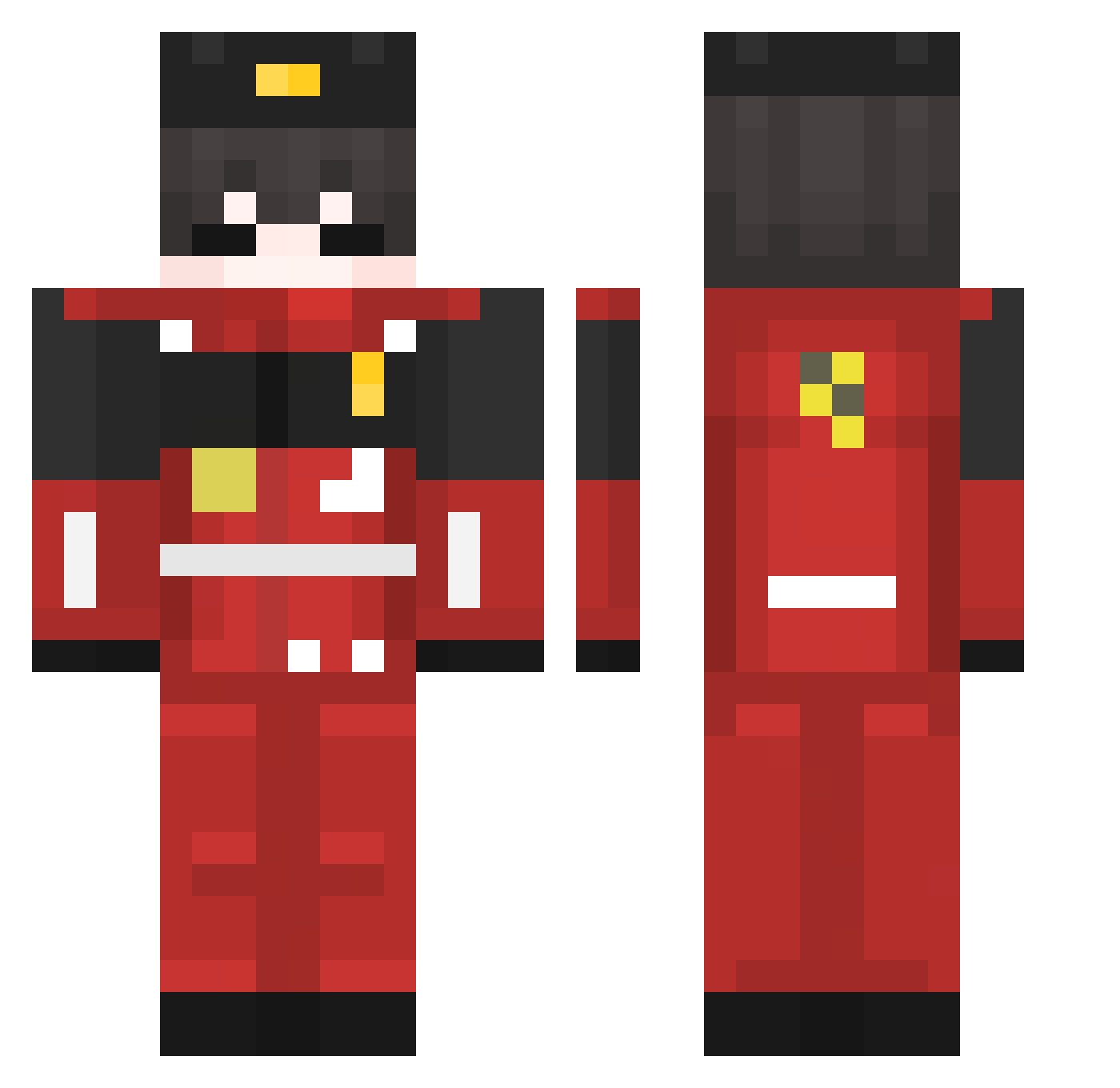 Hyacinthuz Minecraft skin, front and back view