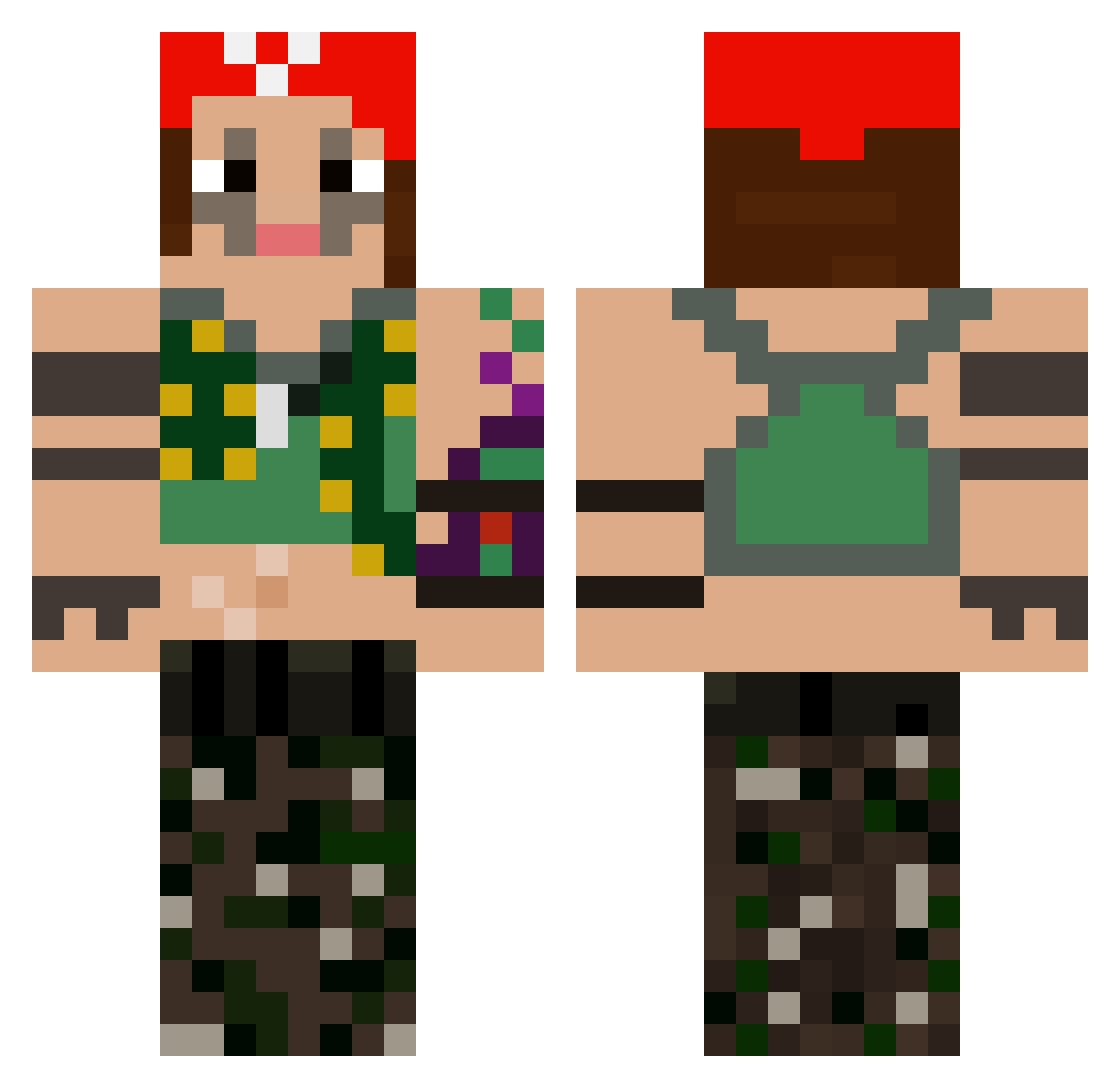 BonelessLiam Minecraft skin, front and back view