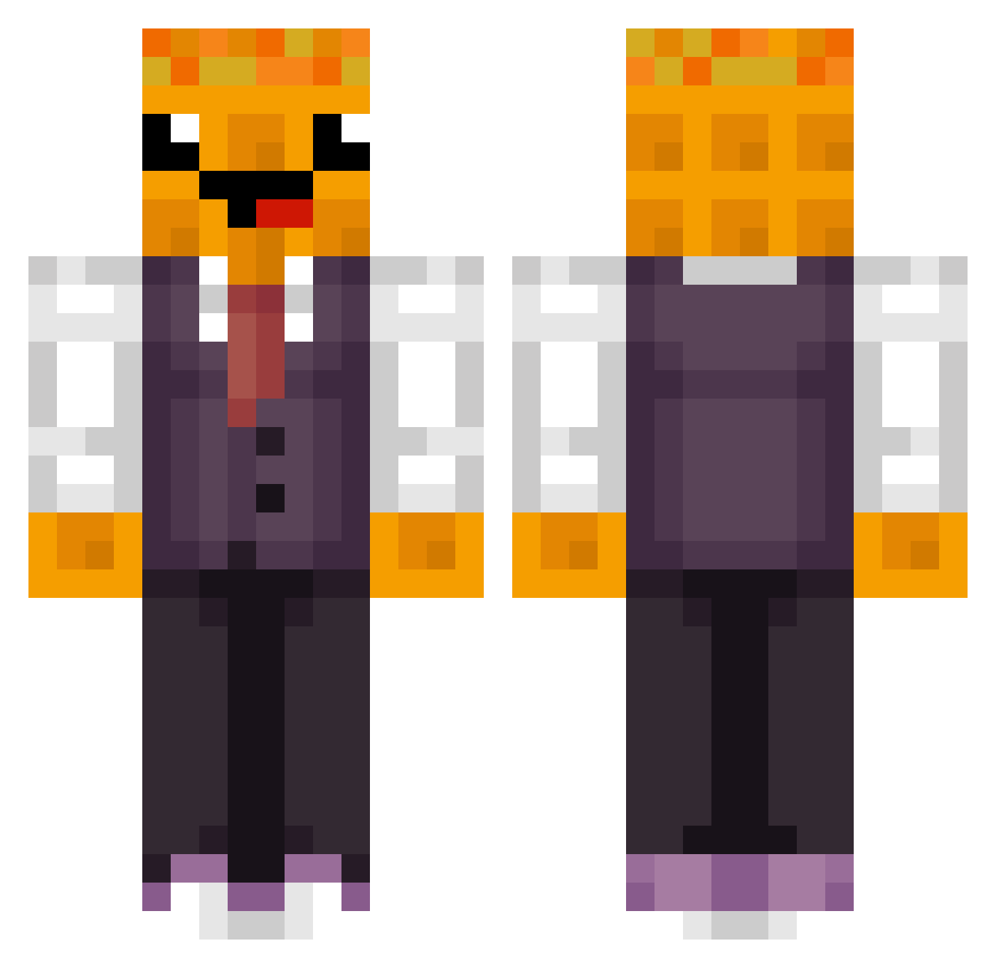 Waffle4754 Minecraft skin, front and back view