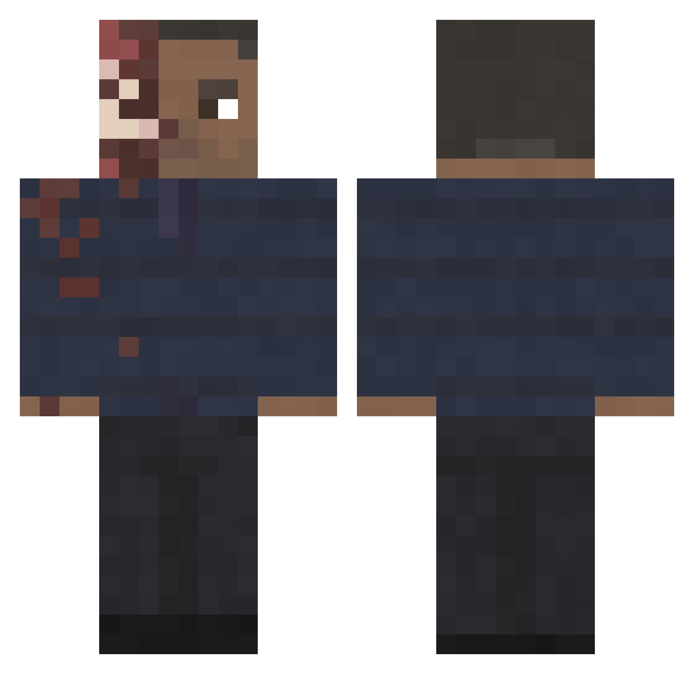 Benjigamesalot Minecraft skin, front and back view