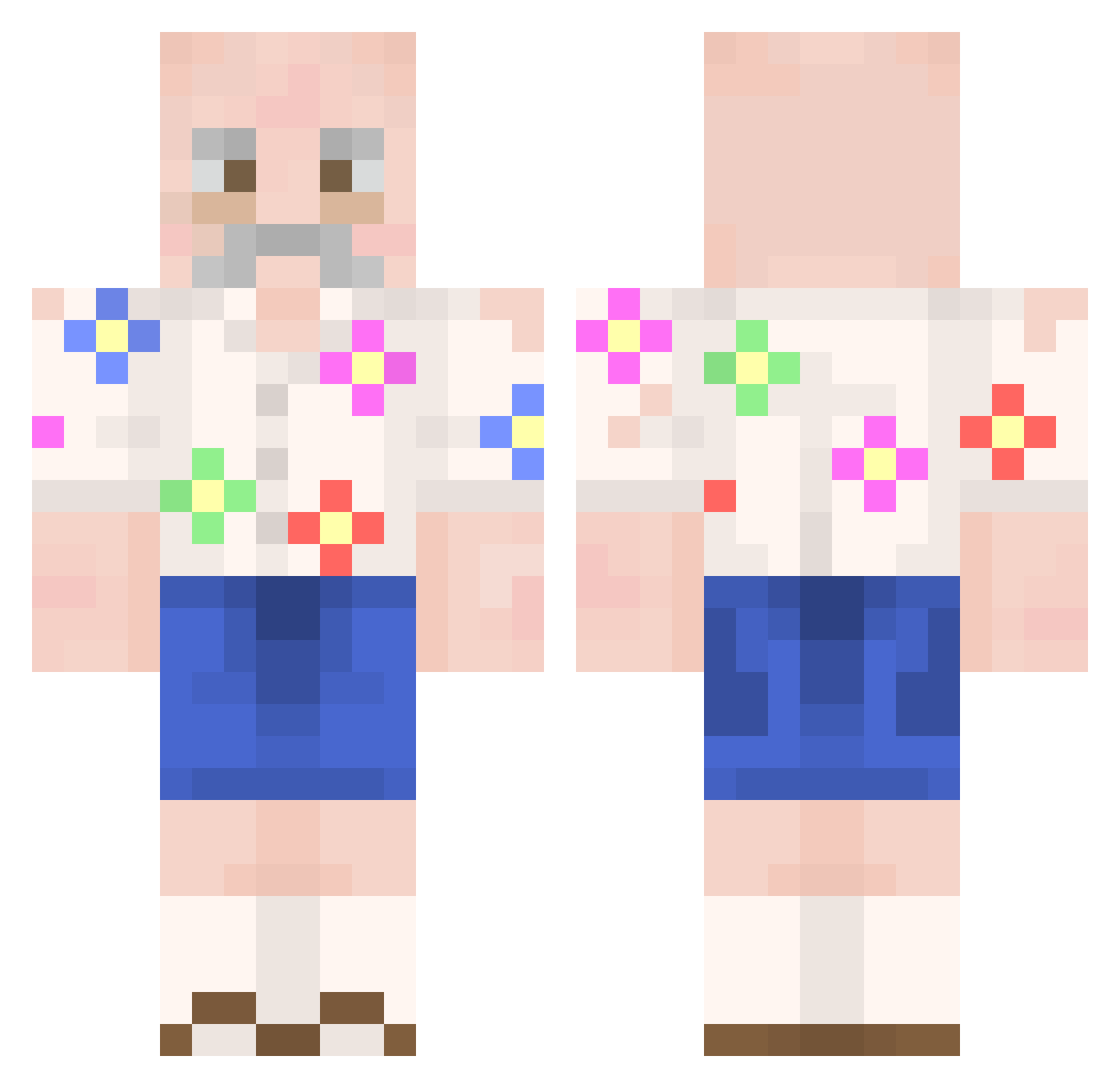 Regrade Minecraft skin, front and back view