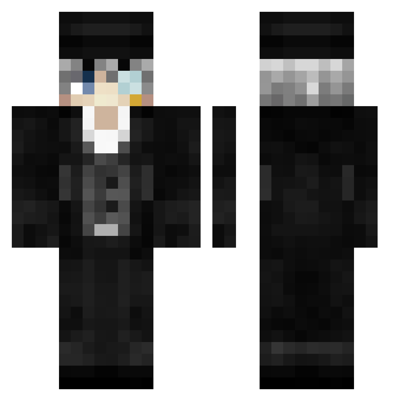 Texdaawg Minecraft skin, front and back view