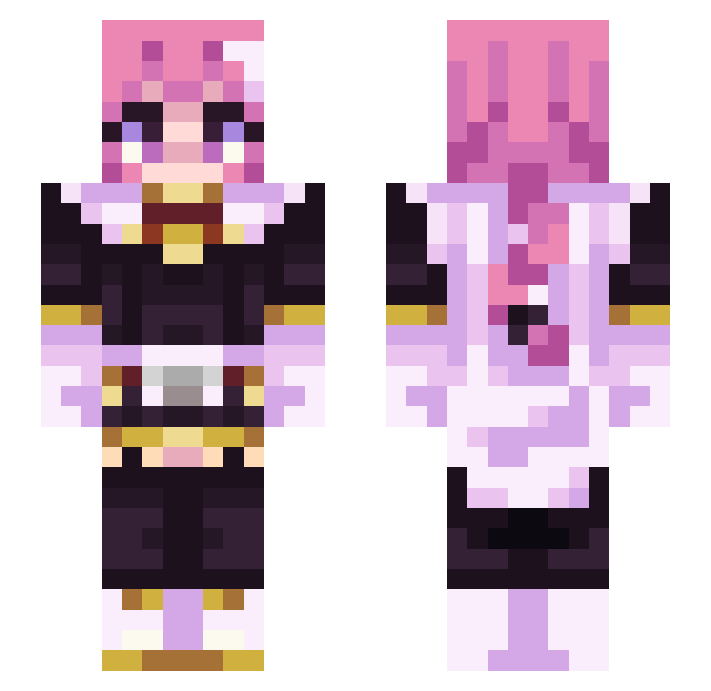 Rauke Minecraft skin, front and back view
