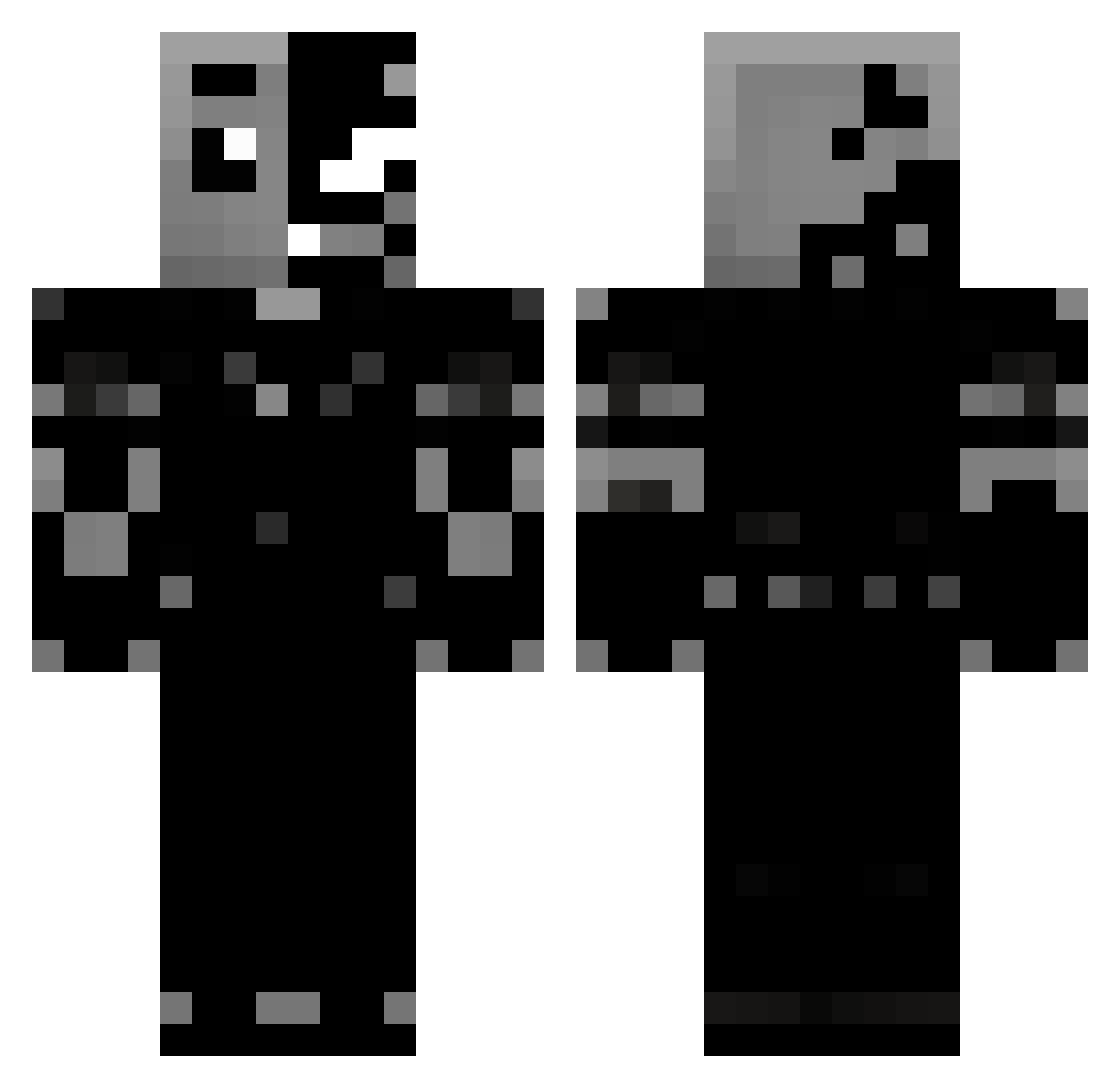 VarV Minecraft skin, front and back view