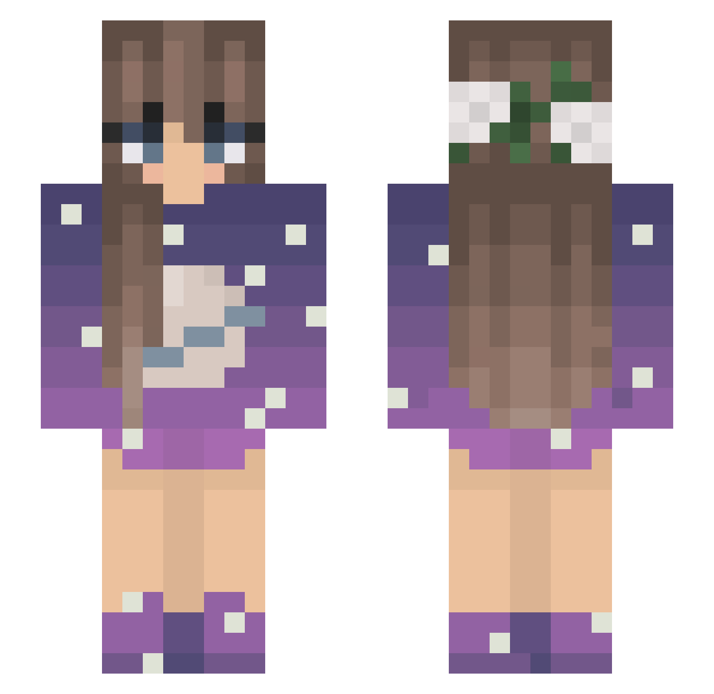 ADHDsux Minecraft skin, front and back view
