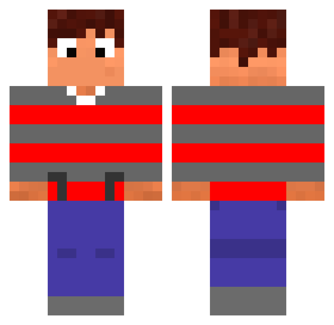 afore Minecraft skin, front and back view