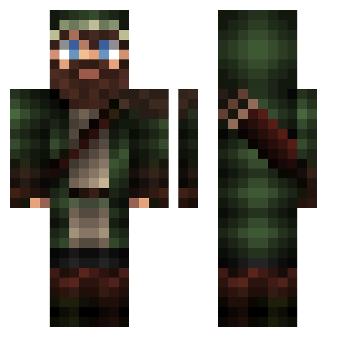 Hanzh Minecraft skin, front and back view